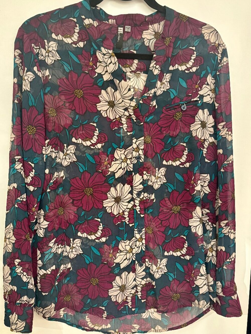 KUT from the Kloth Floral Button-Front Blouse – Size Small